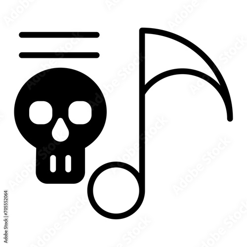 Human mind Music solid glyph icon