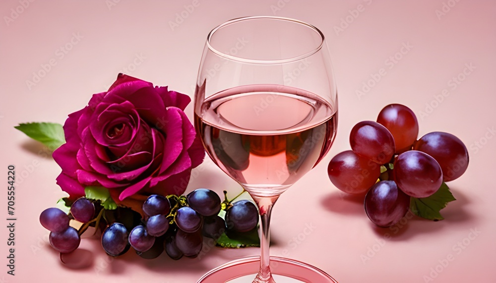 two glasses of red wine and rose two glasses of red wine and rose