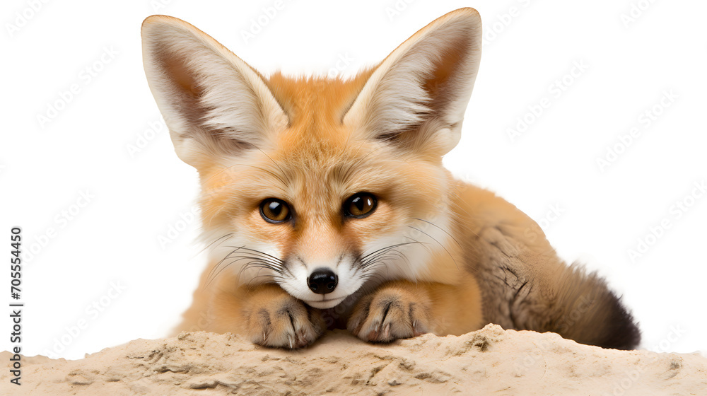 Obraz premium Fennec PNG, Desert Fox, Fennec Image, Small Wild Animal, Cute and Adorable, Wildlife Photography, Desert Habitat, Conservation Icon
