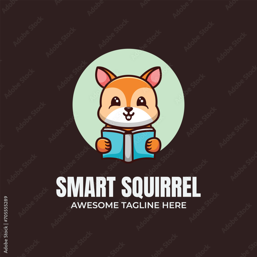 Smart Squirrel Mascot Logo Design Smart Squirrel Mascot Logo Design