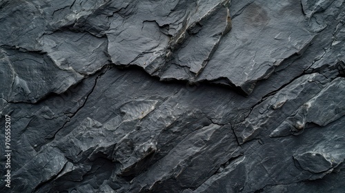 Rough mountain terrain in dark grey, displaying cracks and providing a textured black stone background. Abundant space for design elements. 