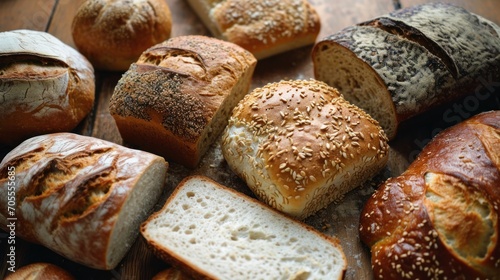 Variety of Whole and Sliced Breads