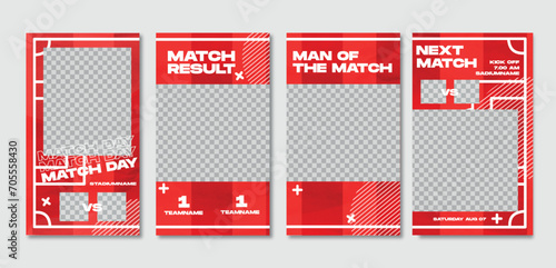 Sport social media post template , Football Match day , Full time , Next match