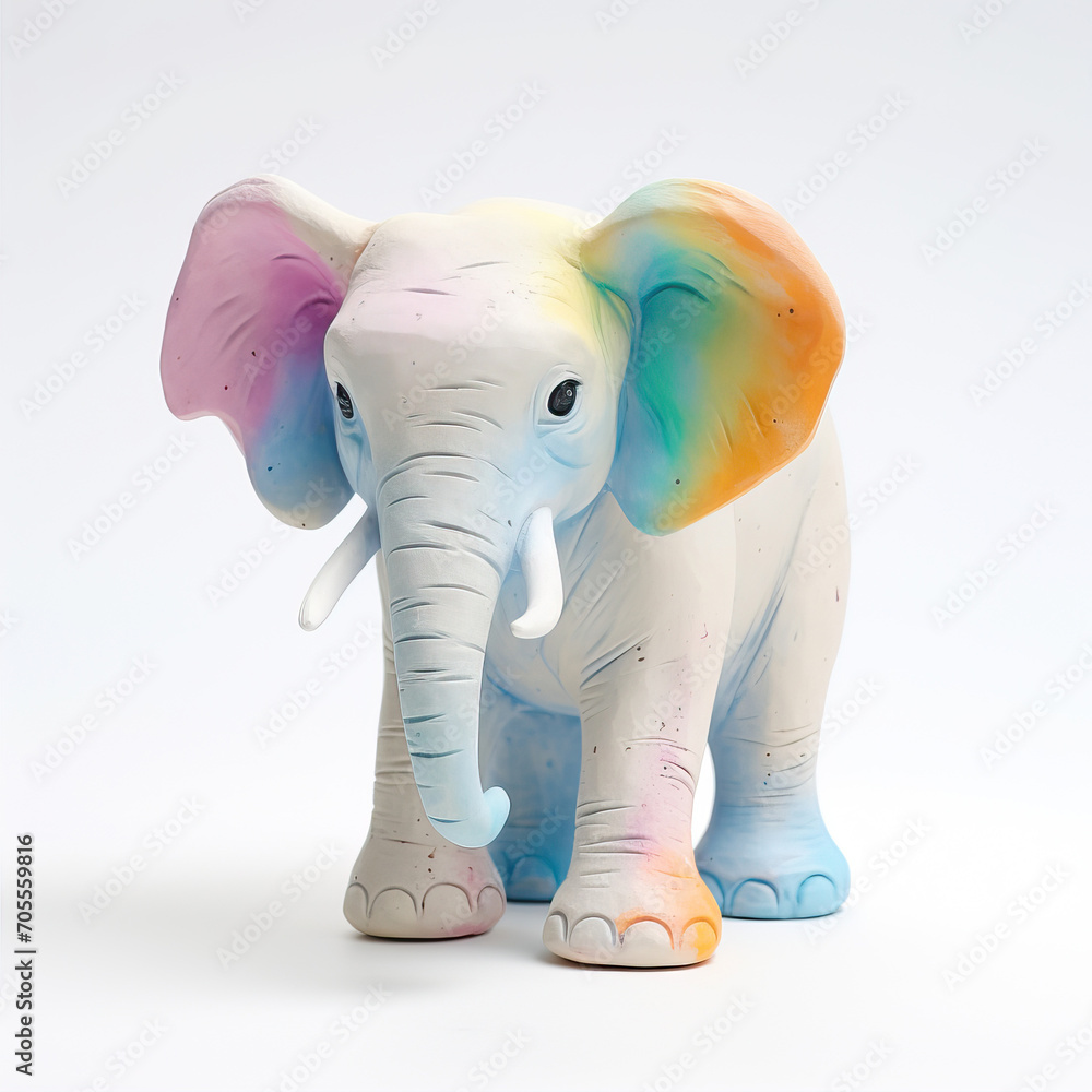 cute toy elephant on white background

