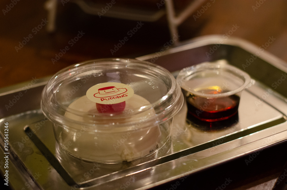Kiwi cream pudding, Panna Cotta with kiwi sauce, on a plate. Light gray background Kiwi cream pudding, Panna Cotta with kiwi sauce, on a plate. Light gray background
