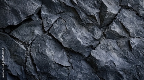 Rough mountain terrain in dark grey, displaying cracks and providing a textured black stone background. Abundant space for design elements.  © Matthew