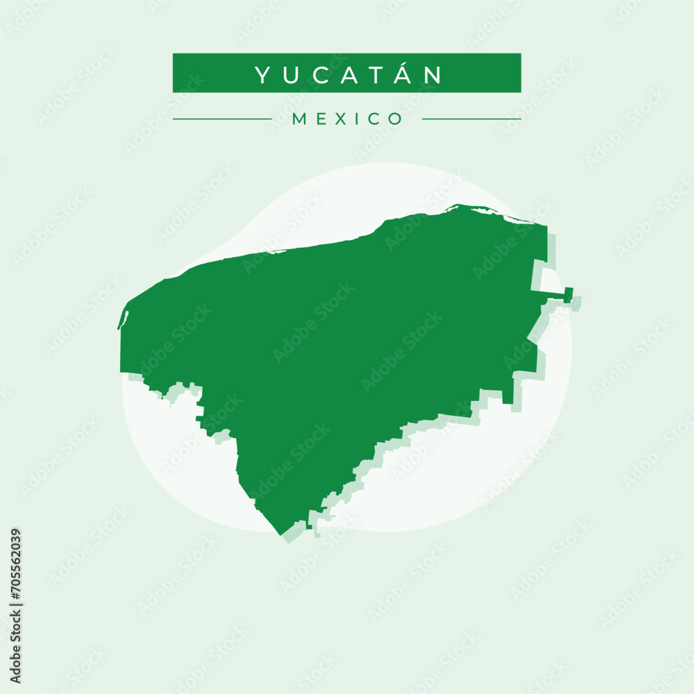 Vector illustration vector of Yucatán map Mexico