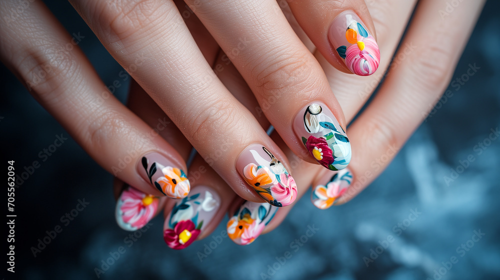 floral nail art design floral nail art design