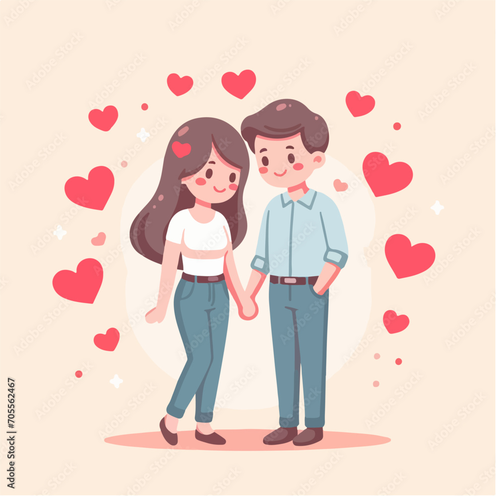 Couple Clip Art Icon Vector for Valentine