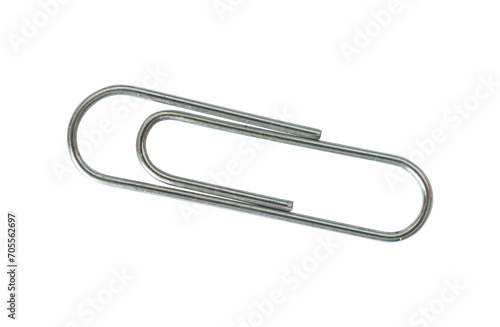 Silver paper clip isolated element