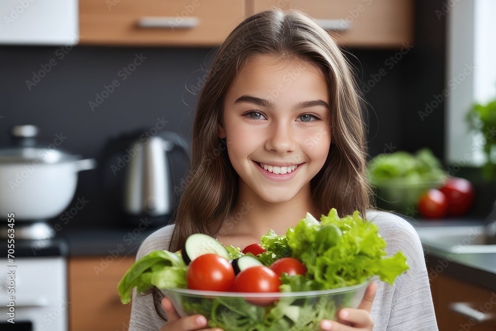 woman preparing salad