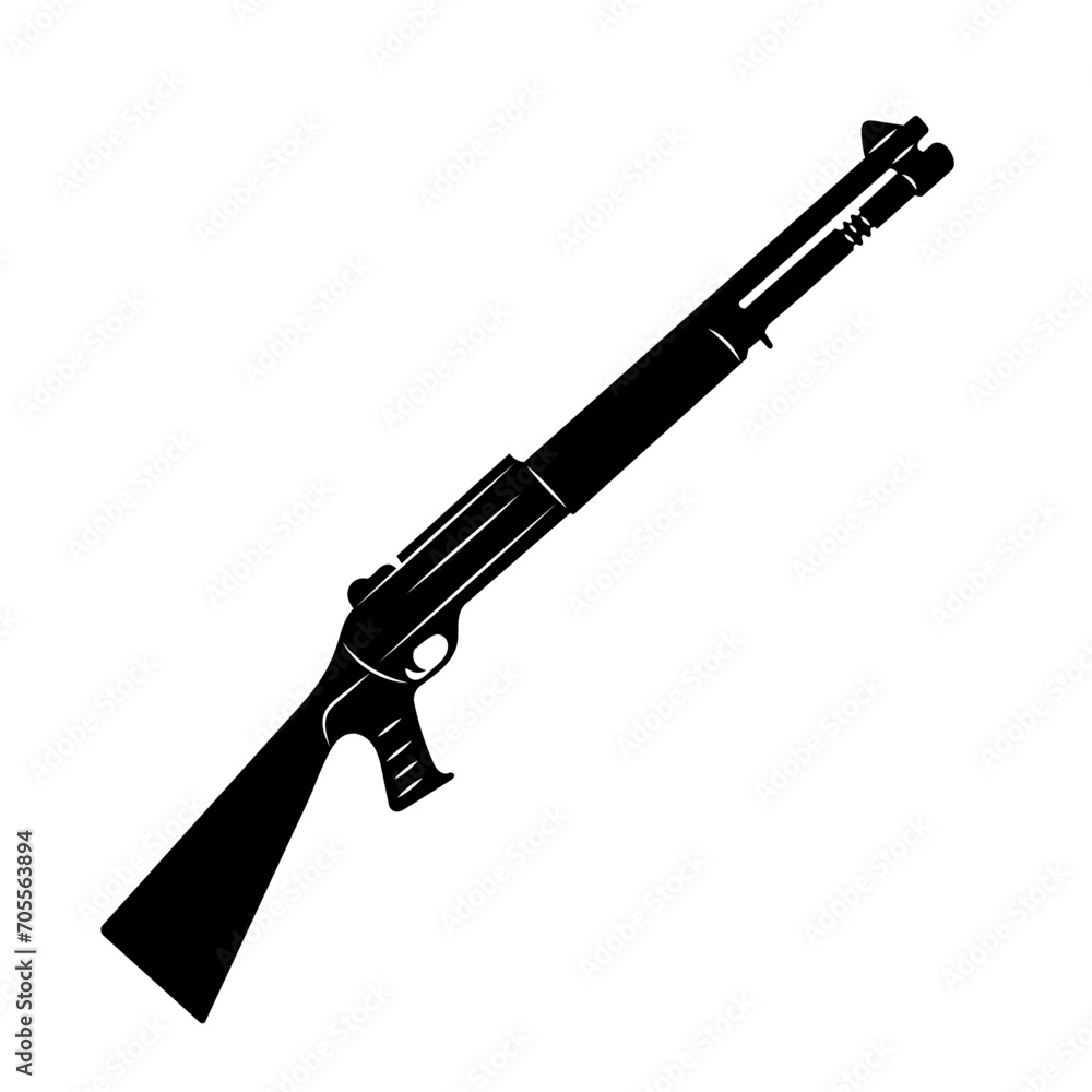 gun, silhouette on a white background, vector gun, silhouette on a white background, vector