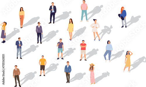 standing people, set on white background, vector © zolotons