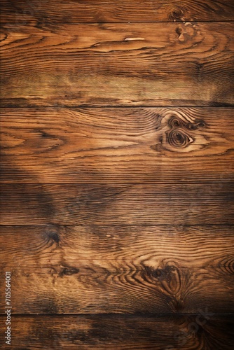 Wallpaper Mural Wood plank top desk background, above view. Closeup grunge brown wooden oak table Generative AI Torontodigital.ca