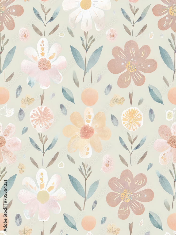 Flower cute seamless pattern for fabric, decorative paper, background of your design. Flower cute seamless pattern for fabric, decorative paper, background of your design.