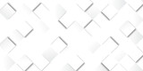 Paper geometrical white abstract vector background. White geometric pattern of rhombuses with soft light grey strict shadows  Abstract banner for your design. technologic white squares Background.