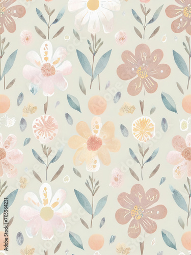 Flower cute seamless pattern for fabric  decorative paper  background of your design.