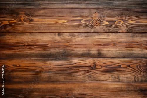 Wallpaper Mural Wood plank top desk background, above view. Closeup grunge brown wooden oak table Generative AI Torontodigital.ca
