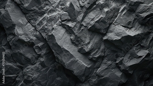 Dark grey, cracked mountain surface forming a textured black stone background. A spacious canvas for design purposes. 
