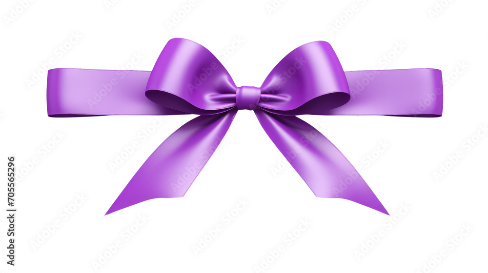 Purple ribbon elegantly draped on a transparent background. Purple ribbon elegantly draped on a transparent background.