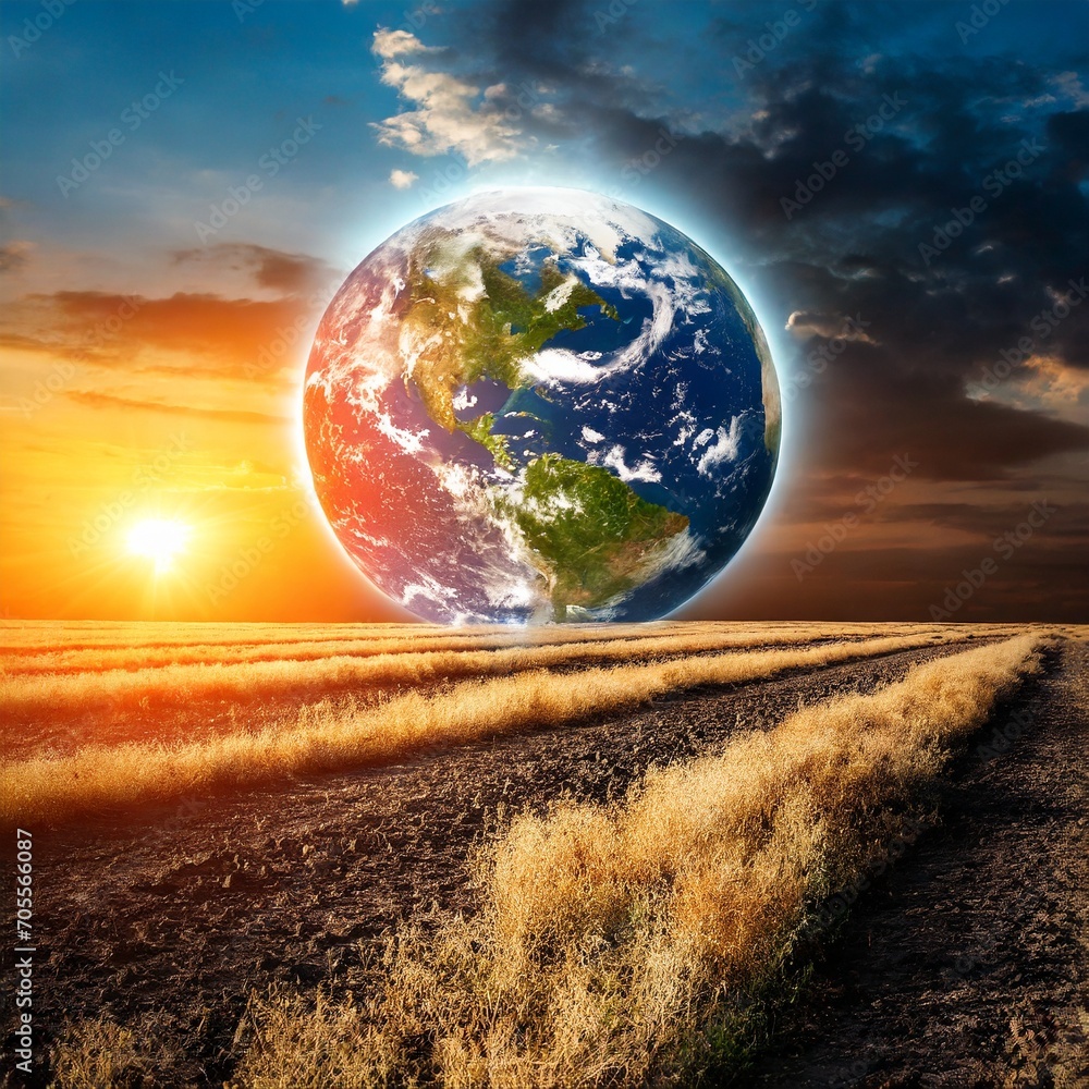 Sauvons notre planète du réchauffement climatique  - obrazy, fototapety, plakaty 