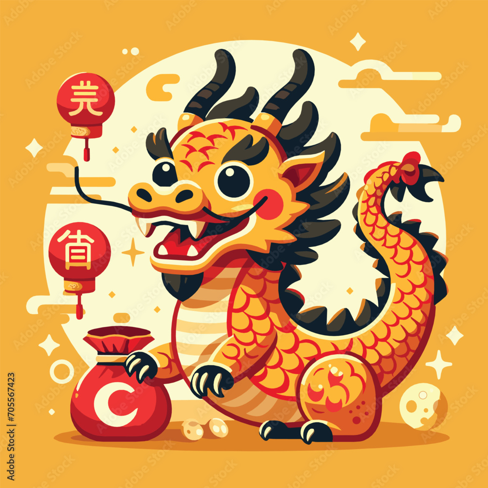 Welcome the Chinese New Year with our 2024 Dragon Icon! This charming design features a stylized dragon, a symbol of power, strength, and good luck in Chinese culture. Welcome the Chinese New Year with our 2024 Dragon Icon! This charming design features a stylized dragon, a symbol of power, strength, and good luck in Chinese culture.