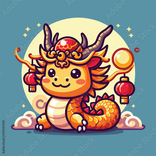 Welcome the Chinese New Year with our 2024 Dragon Icon  This charming design features a stylized dragon  a symbol of power  strength  and good luck in Chinese culture.