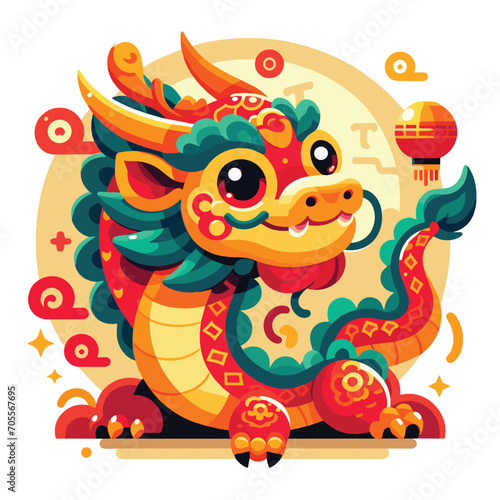 Welcome the Chinese New Year with our 2024 Dragon Icon  This charming design features a stylized dragon  a symbol of power  strength  and good luck in Chinese culture.