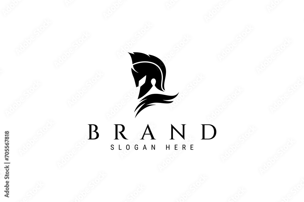 Fototapeta premium spartan logo icon design template flat black vector