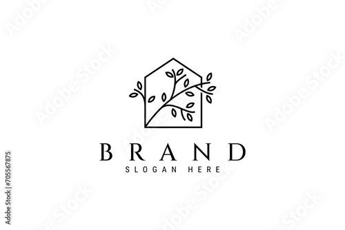 tree house logo icon design template flat vector
