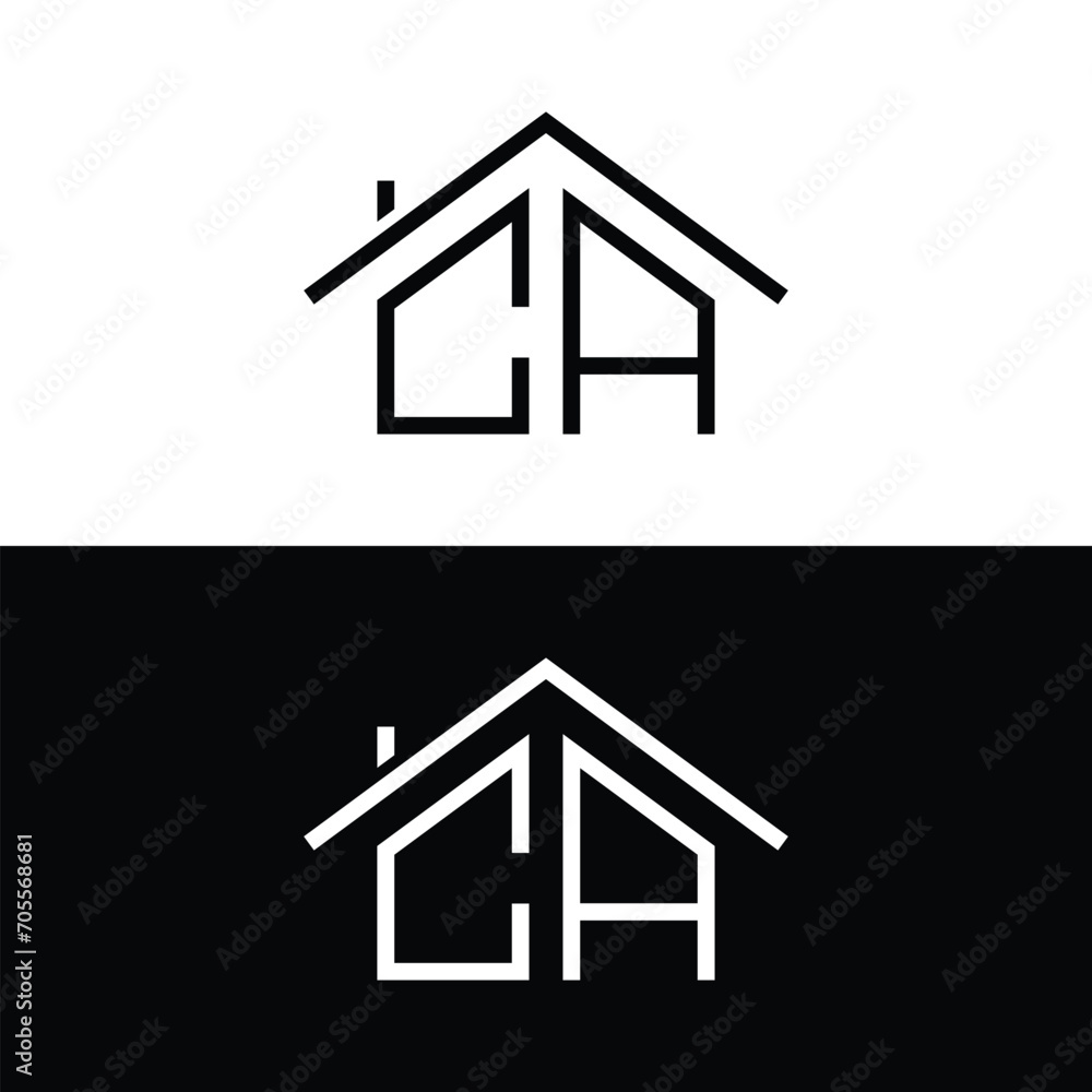 Letter CA Home Logo Design. Usable for Business Logo. Home Vector Logo ...
