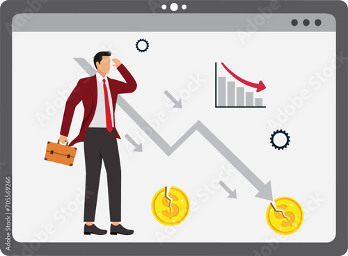 Subprime Loan Crisis Illustration, Businessman