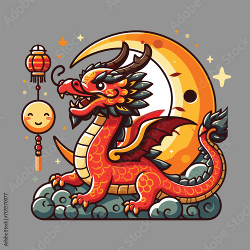 Welcome the Chinese New Year with our 2024 Dragon Icon  This charming design features a stylized dragon  a symbol of power  strength  and good luck in Chinese culture.