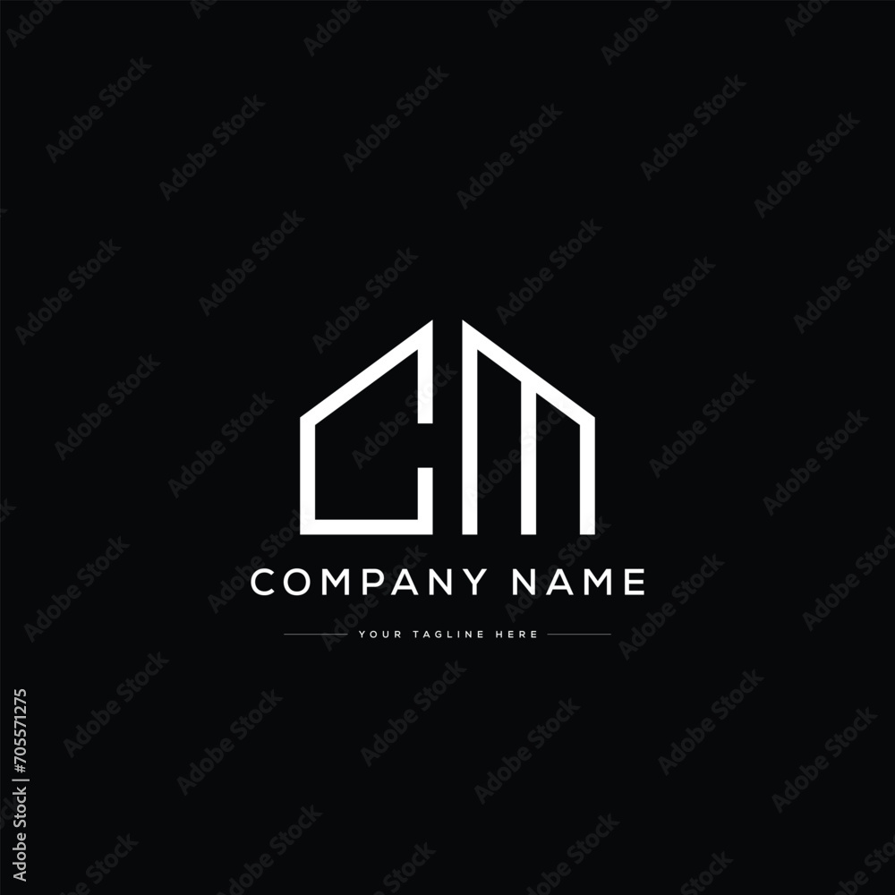 Letter CM Home Logo Design. Usable for Business Logo. Home Vector Logo