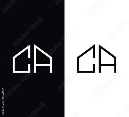 Letter CA Home Logo Design. Usable for Business Logo. Home Vector Logo