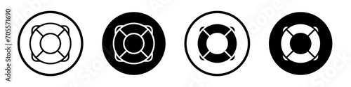 Lifebuoy icon set. Life Buoy ring for swim vector symbol in a black filled and outlined style. Sos Lifesaver pool ring sign.