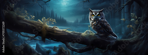 Moonlight Whisper: The Owl's Nocturnal Vigil © Manuel