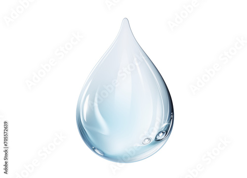 light blue drop of water on a transparent background