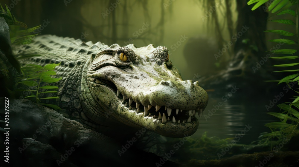 Obraz premium Crocodiles in the water