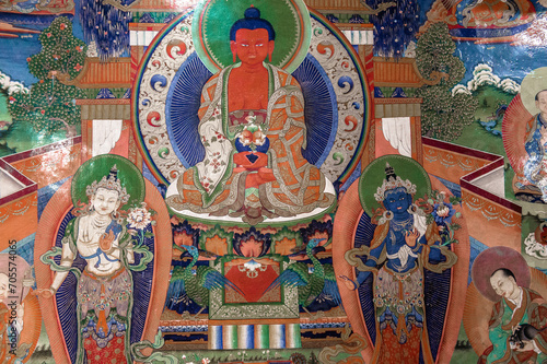 Amitabha, Chimre Monastery Frescoes, Thangki, Buddhist Art, Tibetan Buddhism
