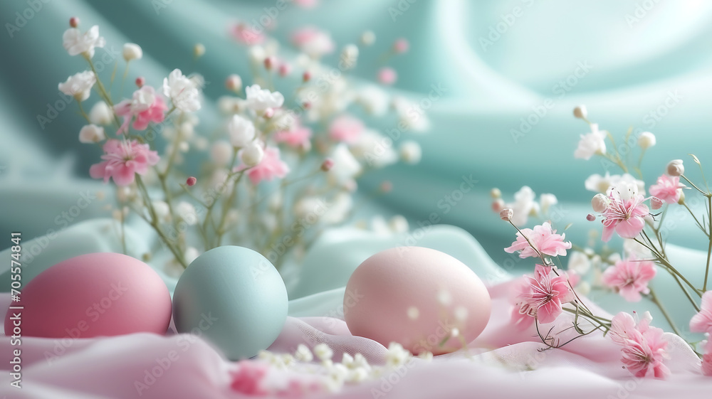 Festive Easter decoration with eggs, flowers and traditional, seasonal colours to celebrate the holidays. Festive Easter decoration with eggs, flowers and traditional, seasonal colours to celebrate the holidays.