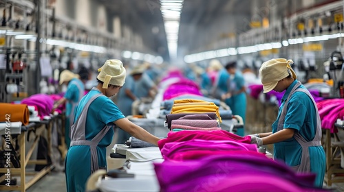 Textile Factory With Colorful Fabric