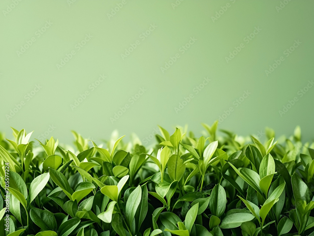 Obraz premium Close up Microgreens background with copy space. Fresh Micro greens and superfood. Macro Business banner of Eco plants and products with blank place for text