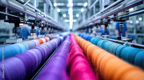 Textile Factory With Colorful Fabric photo