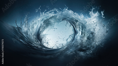 Water splashes into a vortex or twister shape, liquid Tornado, whirlpool