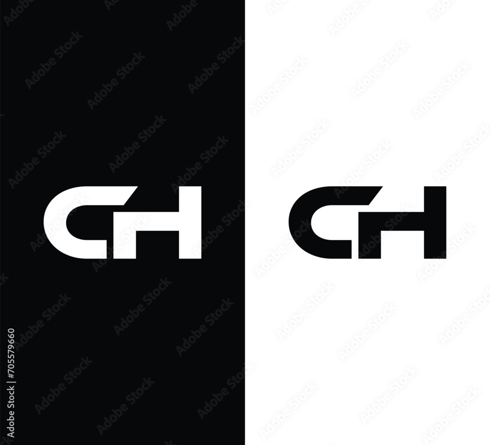 Monogram CH Letter Logo Design. Usable for Business Logo. Vector Logo Monogram CH Letter Logo Design. Usable for Business Logo. Vector Logo