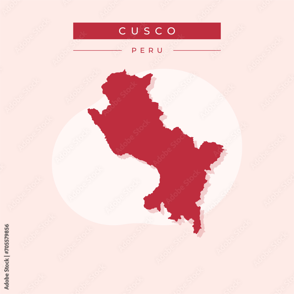 Vector illustration vector of Cusco map Peru