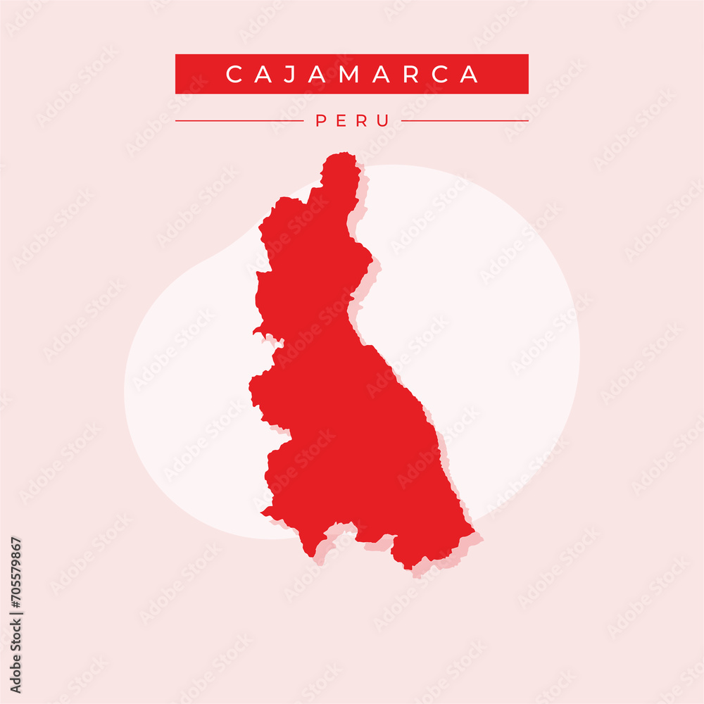 Vector illustration vector of Cajamarca map Peru
