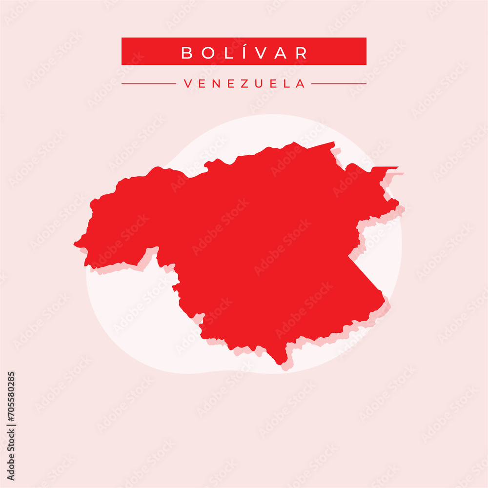 Vector illustration vector of Bolívar map Venezuela