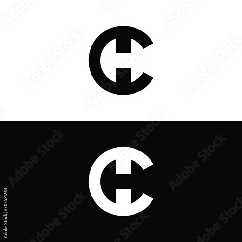 Monogram CH Letter Logo Design. Usable for Business Logo. Vector Logo